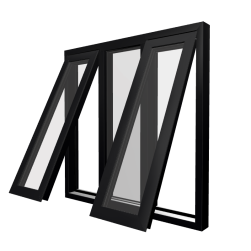 Style 40 Black Aluminium Window