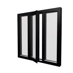 Style 41L Black Aluminium Window