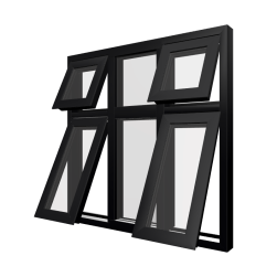 Style 52 Black Aluminium Window