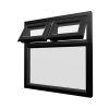 uPVC Window Black Woodgrain