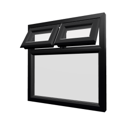 uPVC Window Black Woodgrain