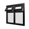 uPVC Window Black Woodgrain