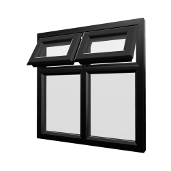 uPVC Window Black Woodgrain
