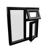 uPVC Window Black Woodgrain