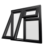 uPVC Window Black Woodgrain