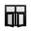 uPVC Window Black Woodgrain