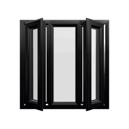 uPVC Window Black Woodgrain
