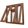 uPVC Window Golden Oak