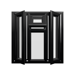 uPVC Window Black Woodgrain