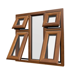 uPVC Window Golden Oak