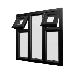 uPVC Window Black Woodgrain