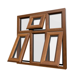 uPVC Window Golden Oak