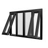 uPVC Window Black Woodgrain