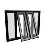 uPVC Window Black Woodgrain