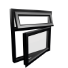 uPVC Window Black Woodgrain