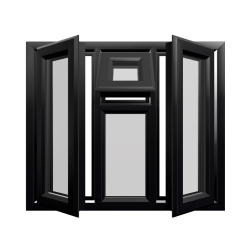 Casement 47 uPVC Window Black Woodgrain